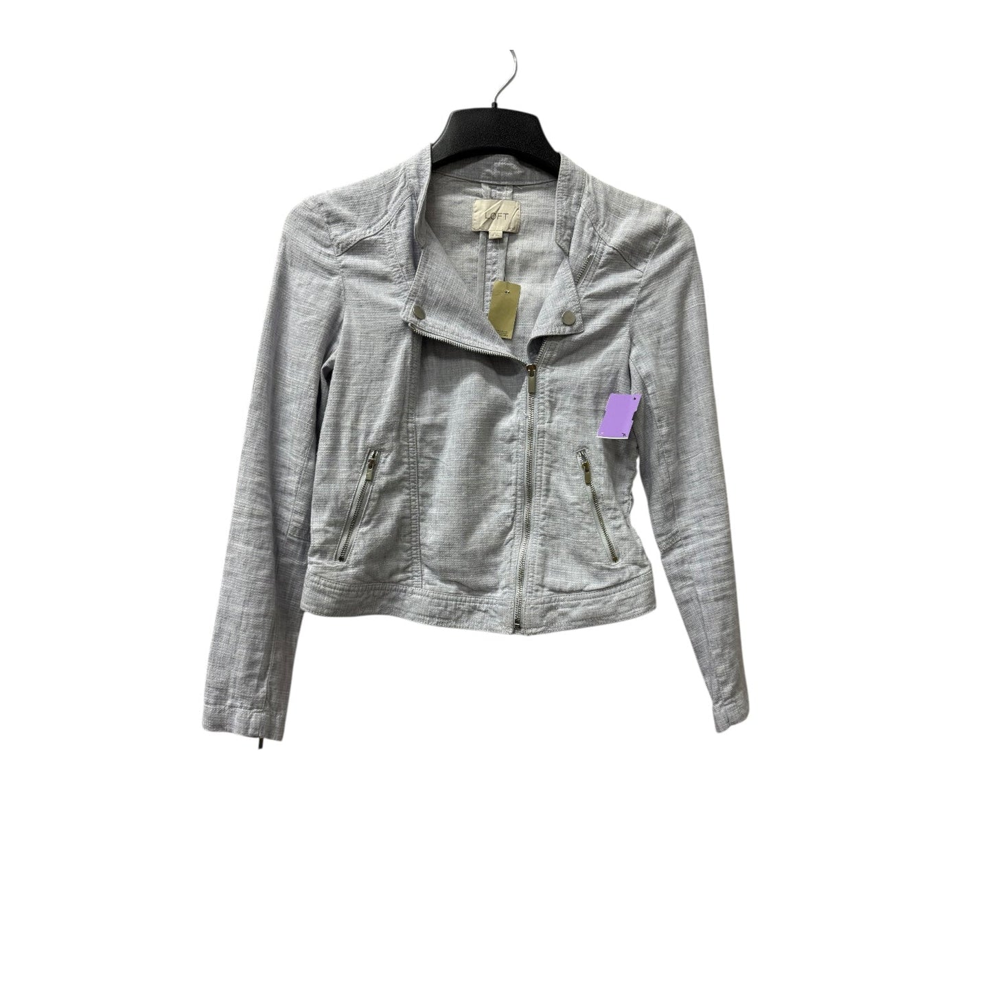 Jacket Moto By Loft In Blue, Size:Xxsp