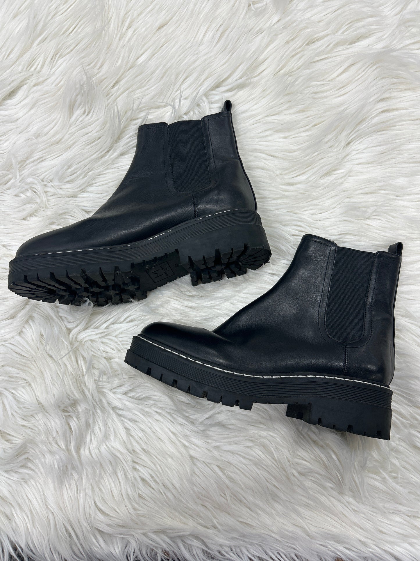Boots Ankle Heels By Marc Fisher In Black, Size:9.5