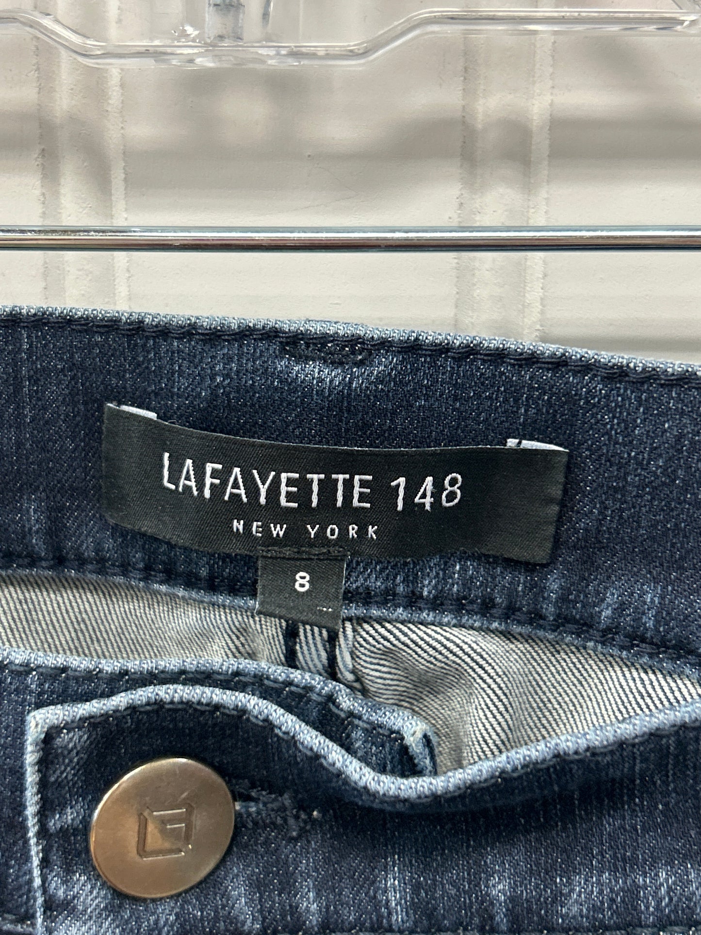 Jeans Designer By Lafayette 148 In Blue Denim, Size:8