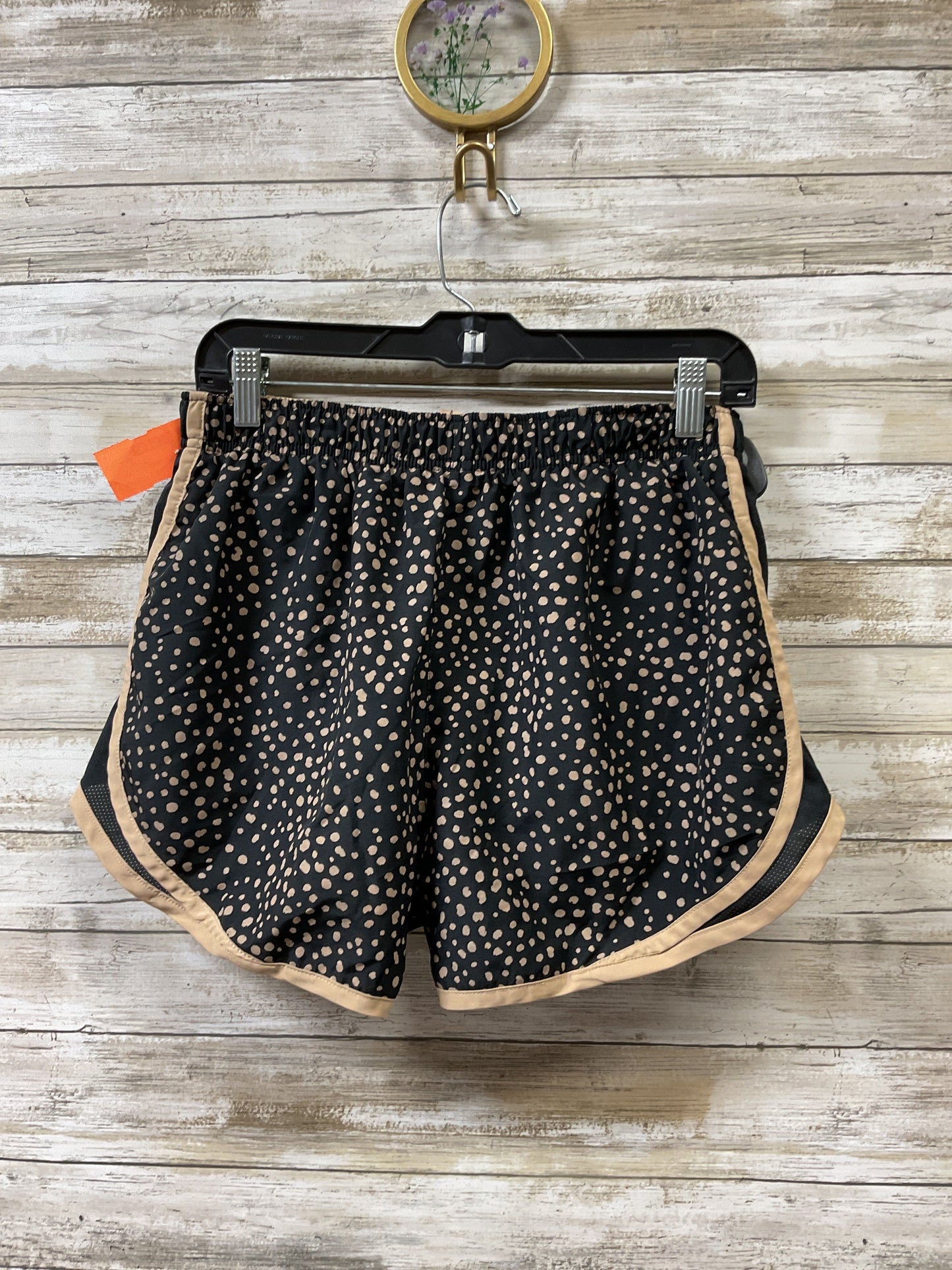 Athletic Shorts By Nike Apparel In Black & Tan, Size:L