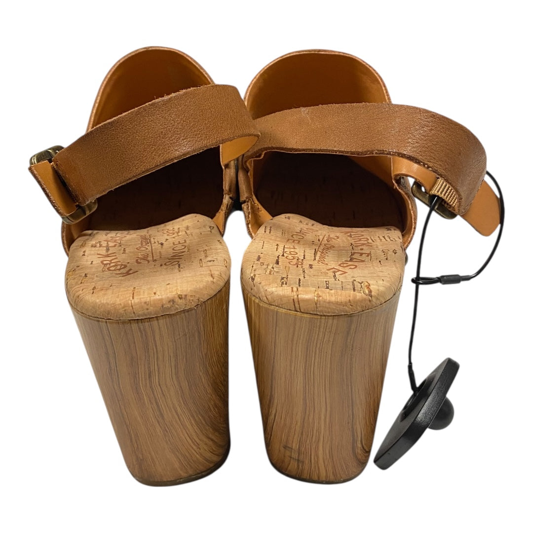 Sandals Heels Block By Kork Ease In Brown, Size:8