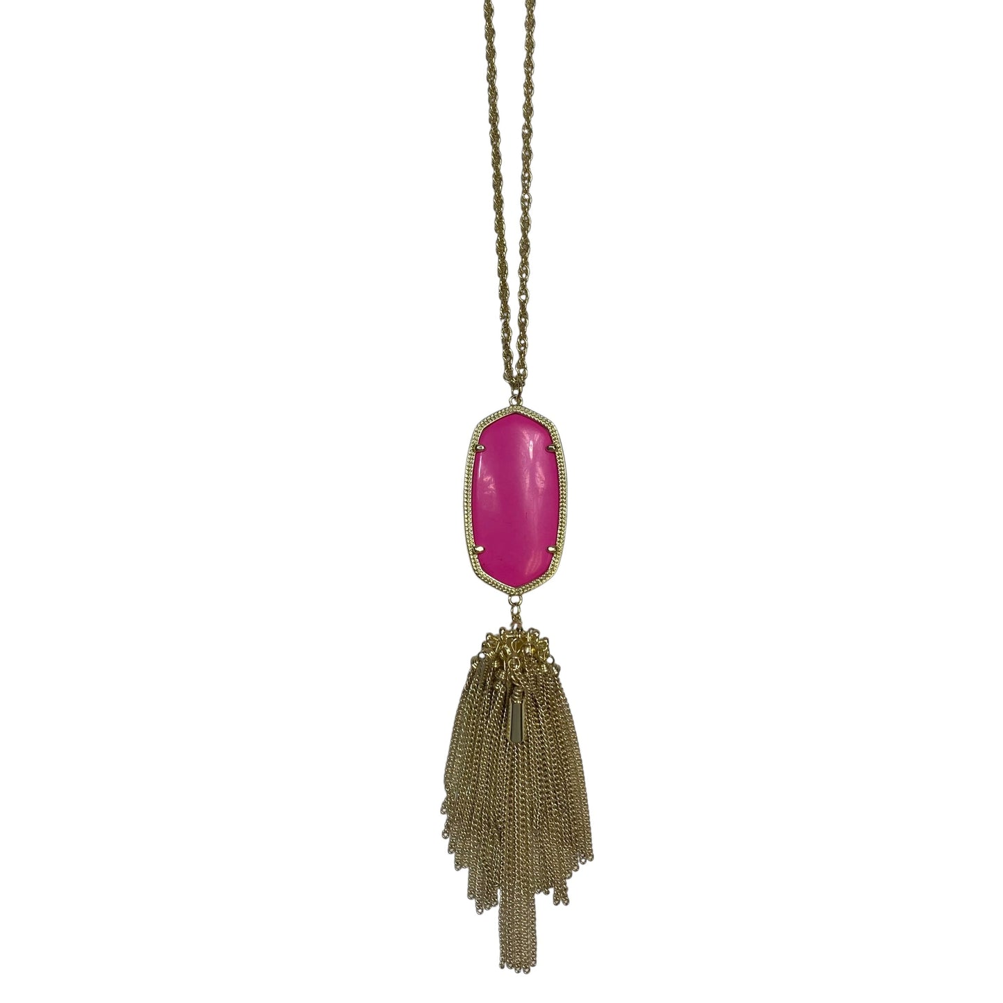Necklace Designer By Kendra Scott In Gold & Pink