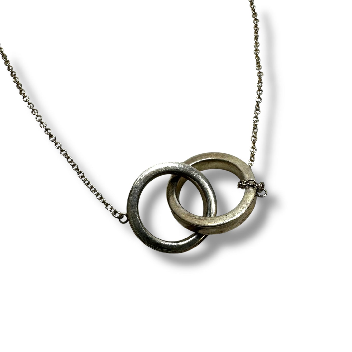 Double loop Sterling silver Necklace Luxury Designer By Tiffany And Company