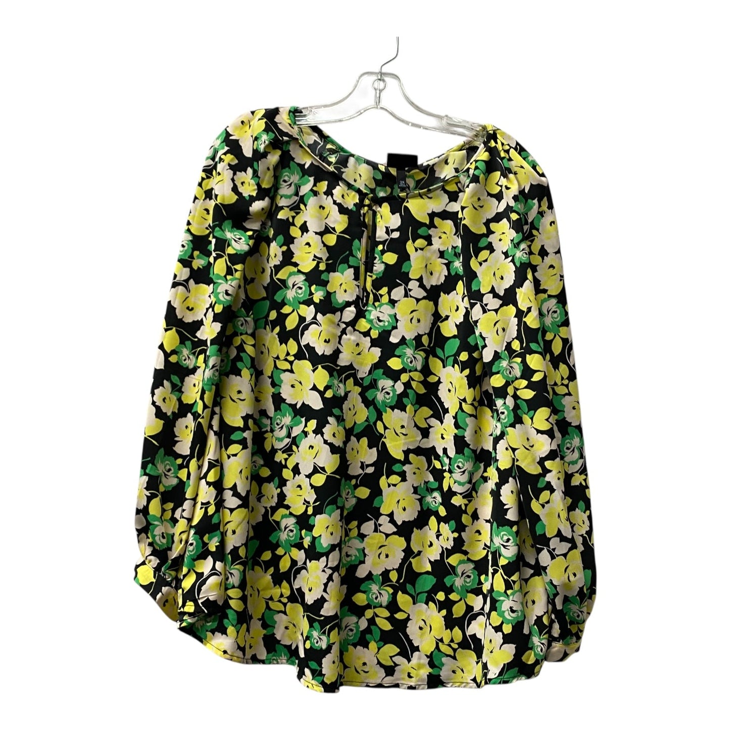 Top Ls By Who What Wear In Black & Yellow, Size:2X