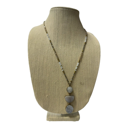 Necklace Pendant By Loft In Gold & White
