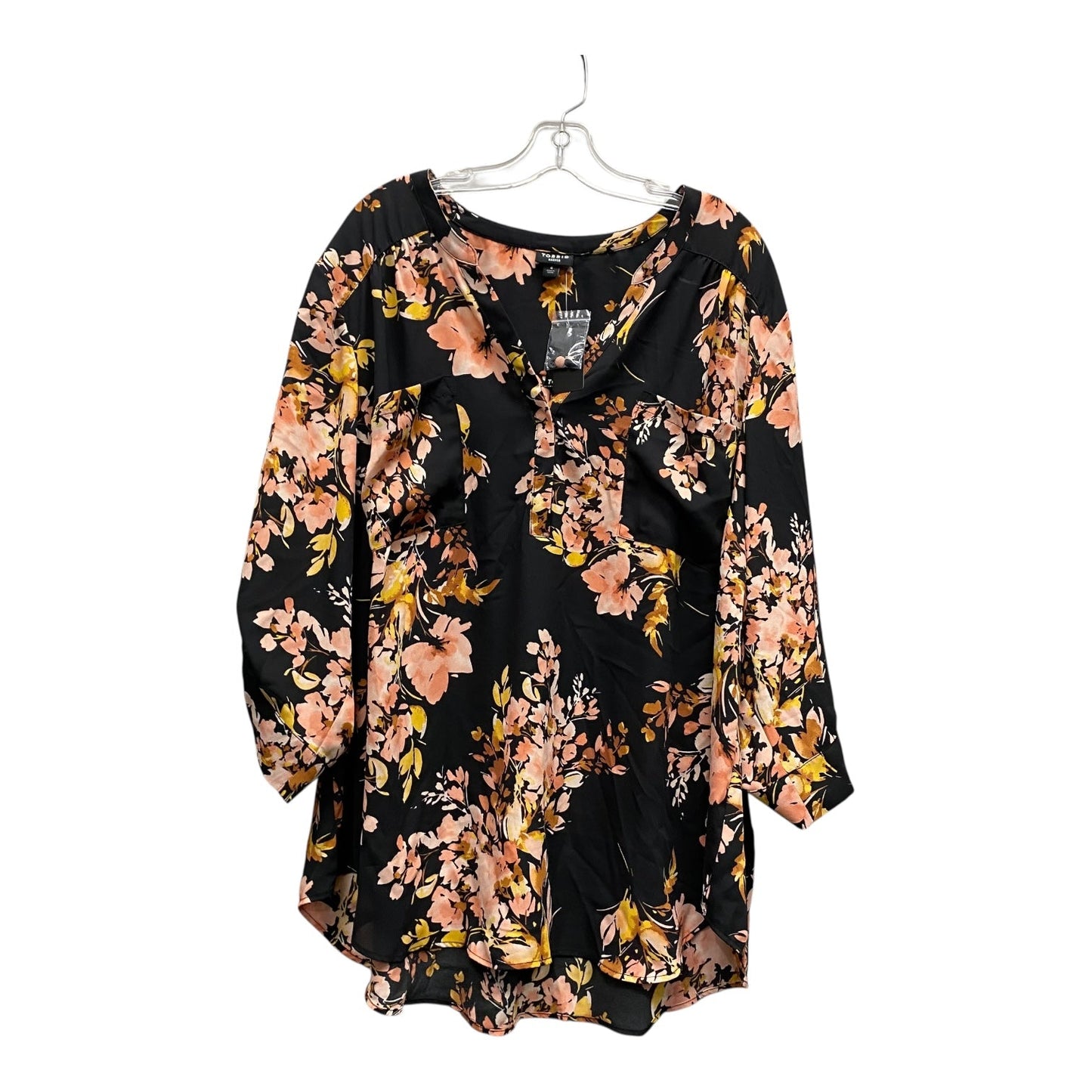 Top Ls By Torrid In Black & Orange, Size:4X