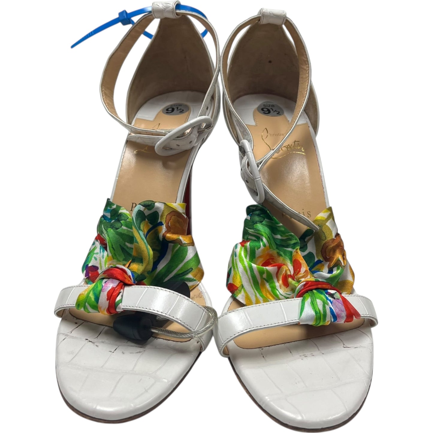 Sandals Luxury Designer By Christian Louboutin In White, Size: 9.5