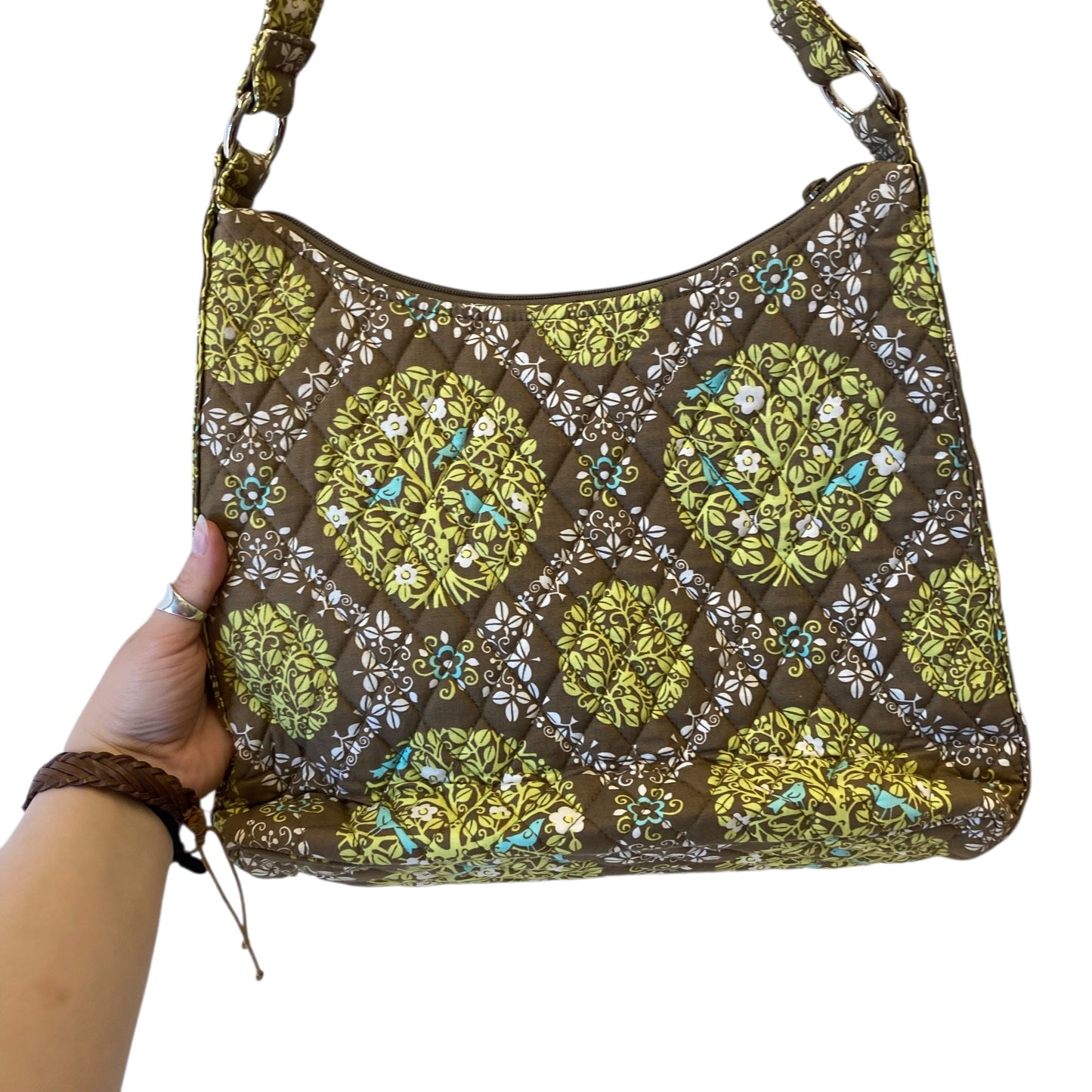 Handbag By Vera Bradley In Brown & Green, Size:Large