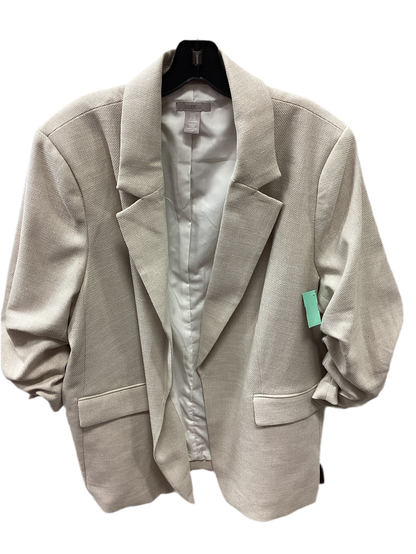 Blazer By H&M In Cream, Size:1X