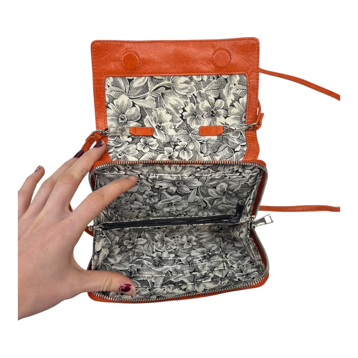 Crossbody Leather By Hobo Intl In Orange, Size:Medium