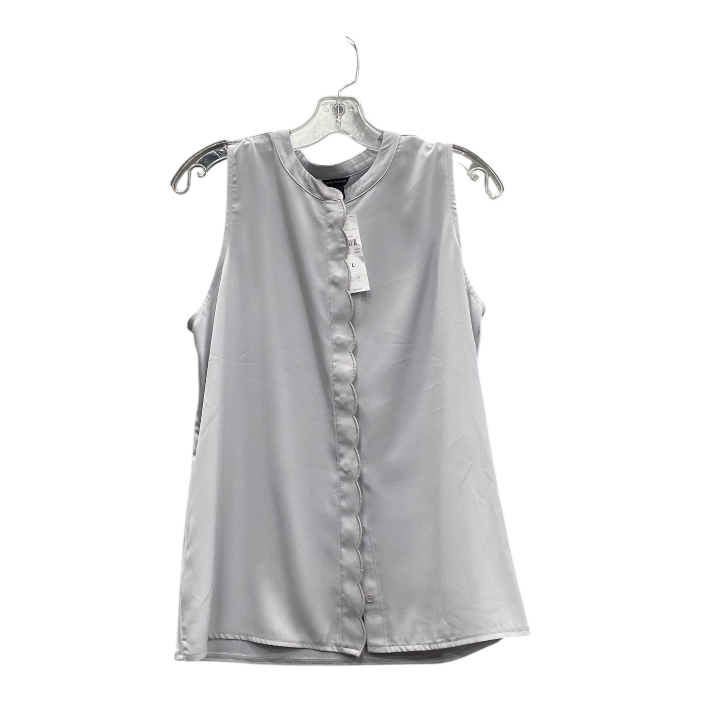 Top Sleeveless By Ann Taylor In Grey, Size:L