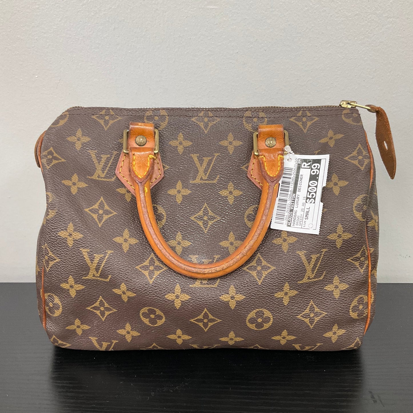 Handbag Luxury Designer By Louis Vuitton In Brown, Size:Small