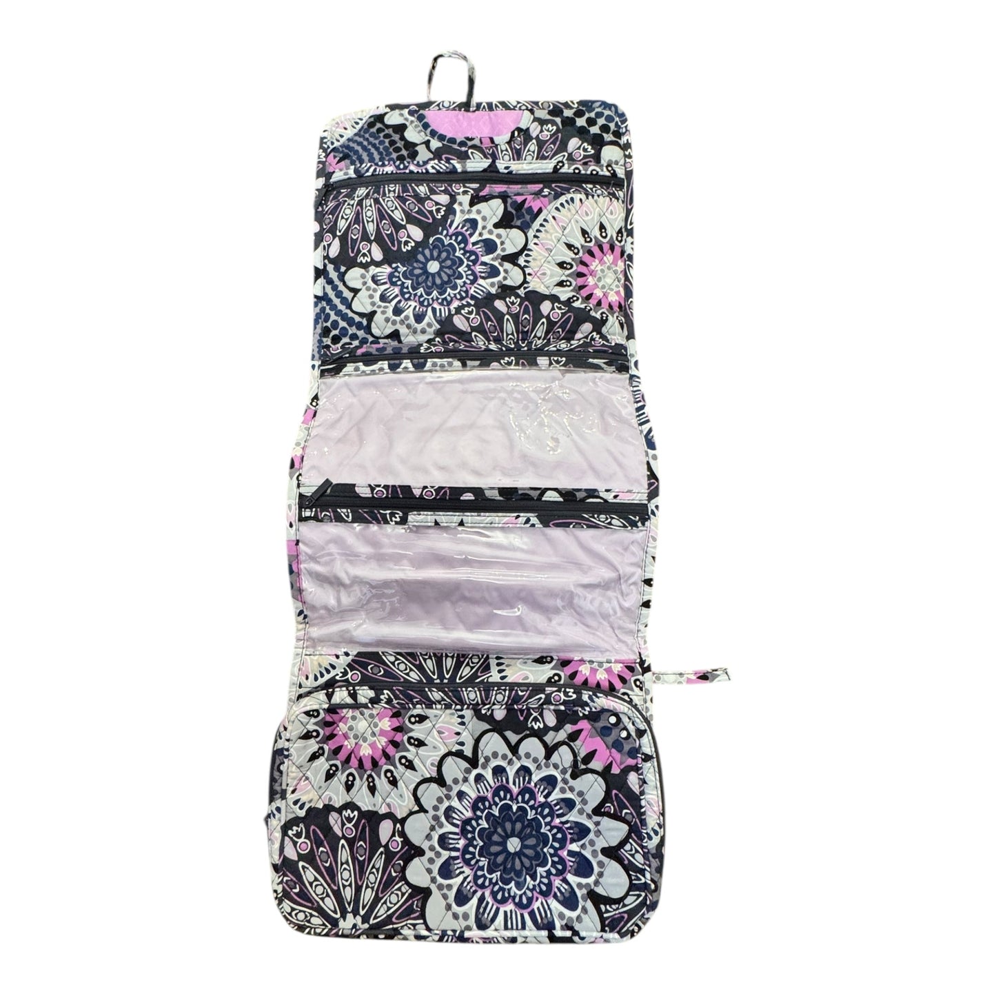 Makeup Bag By Vera Bradley In Grey & Purple, Size:Large
