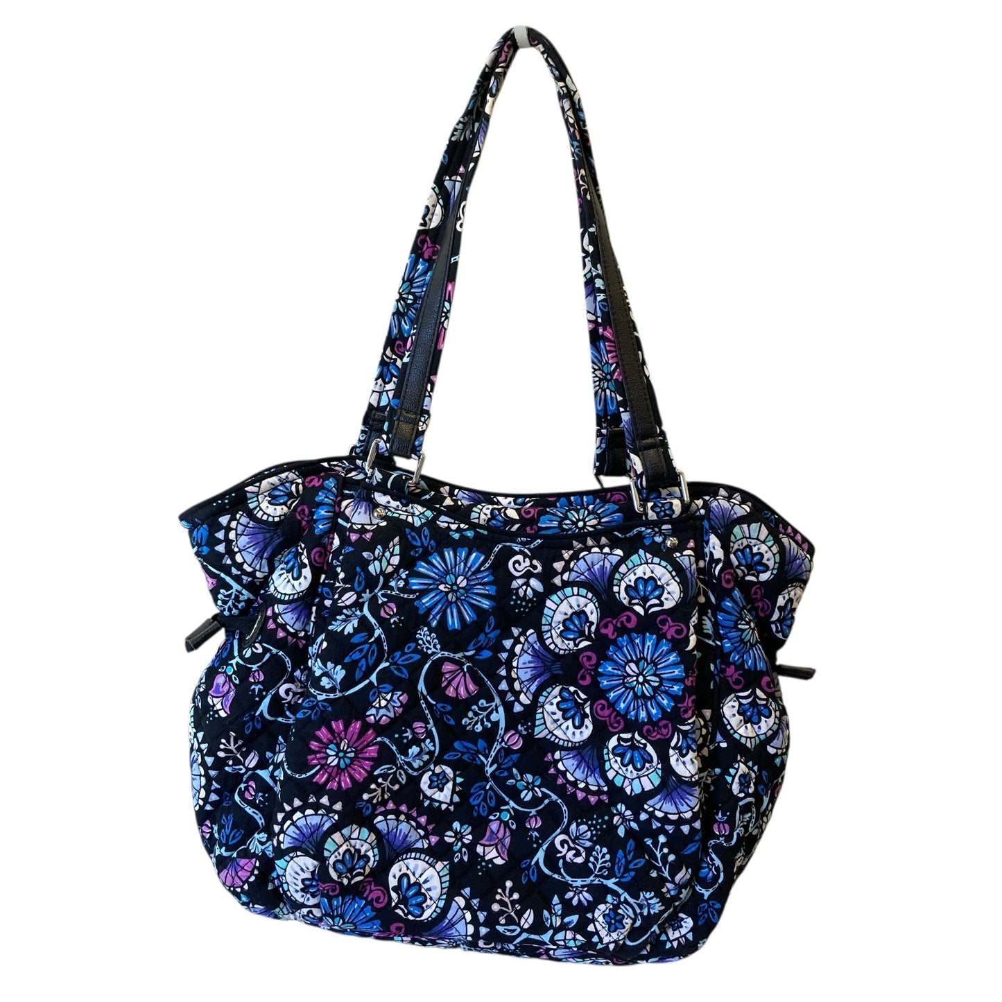 Handbag By Vera Bradley In Black & Blue, Size:Large