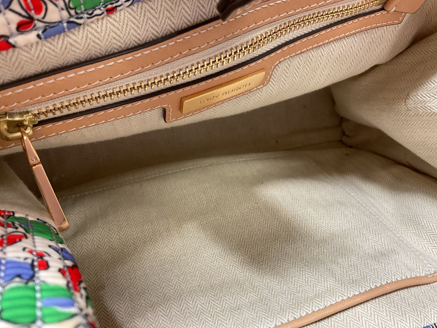 Handbag Designer By Tory Burch In Floral Print, Size:Medium