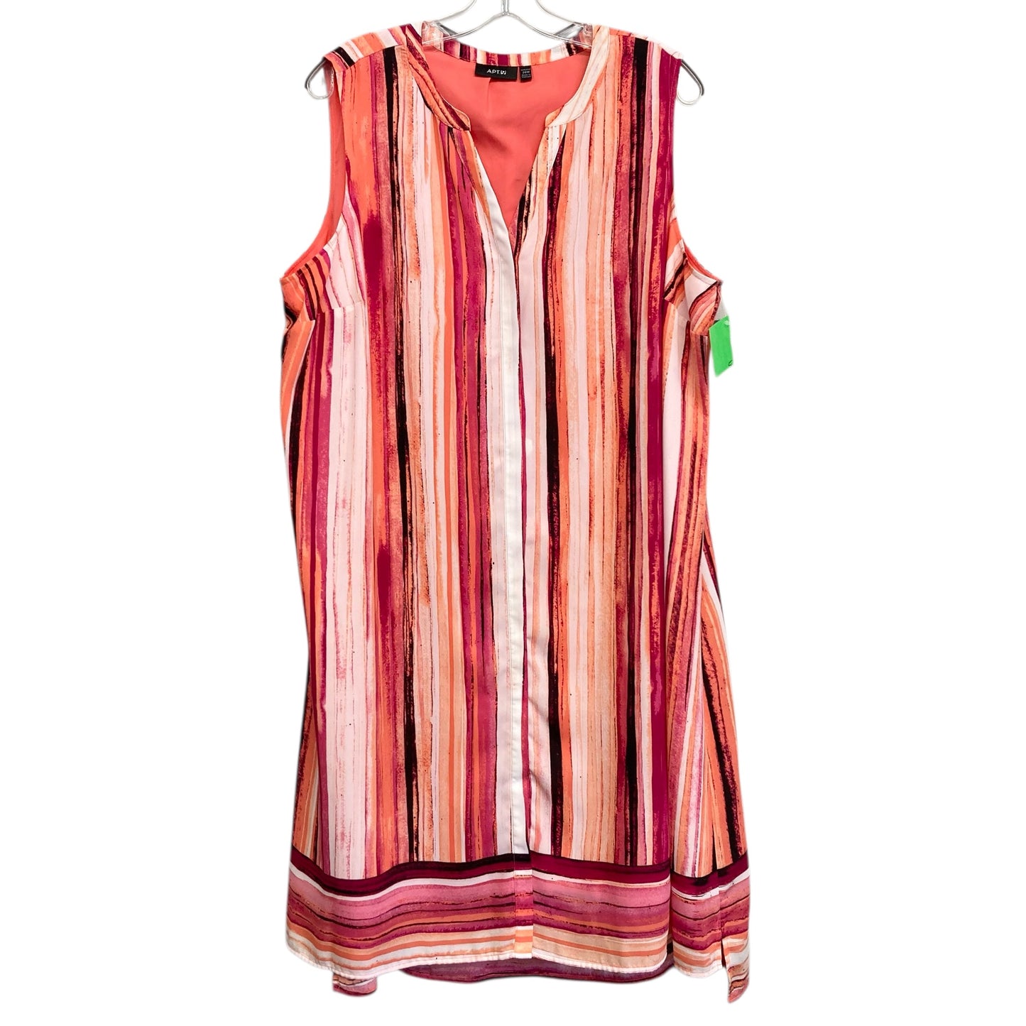 Dress Casual Midi By Apt 9 In Coral, Size:2X