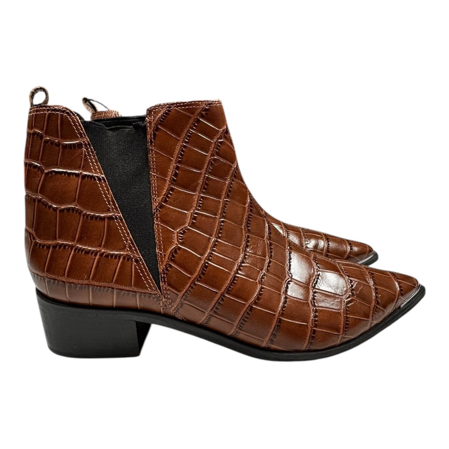 Boots Ankle Heels By Marc Fisher In Brown, Size:10
