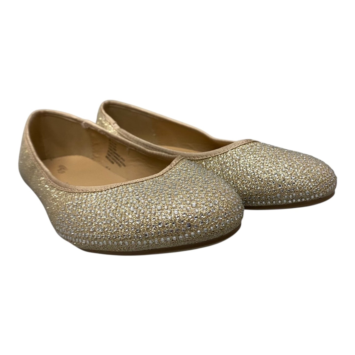 Shoes Flats By Morgan Taylor In Gold, Size:9.5