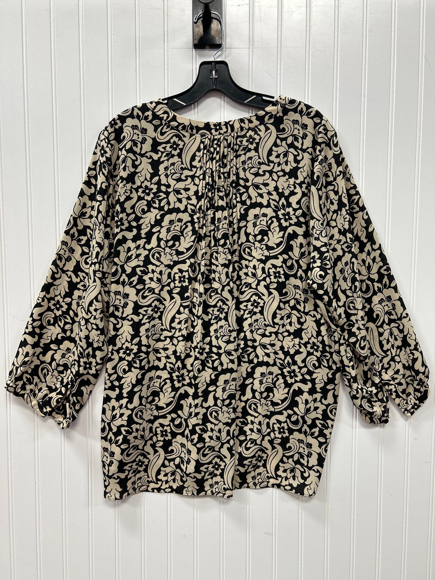 Blouse Ls By Not Your Daughters Jeans In Black & Cream, Size:Xl