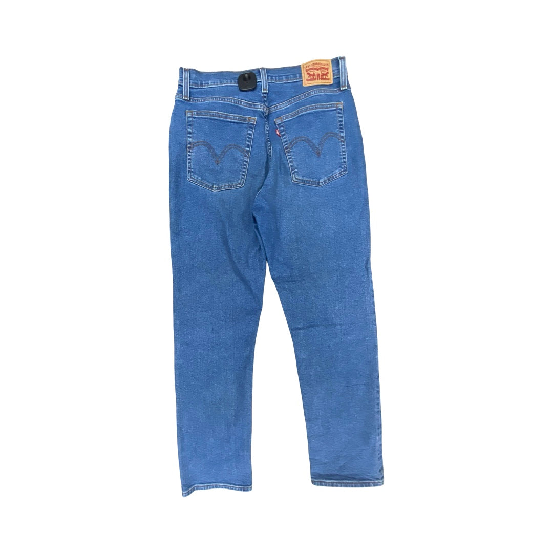 Jeans Straight By Levis In Blue Denim, Size:10