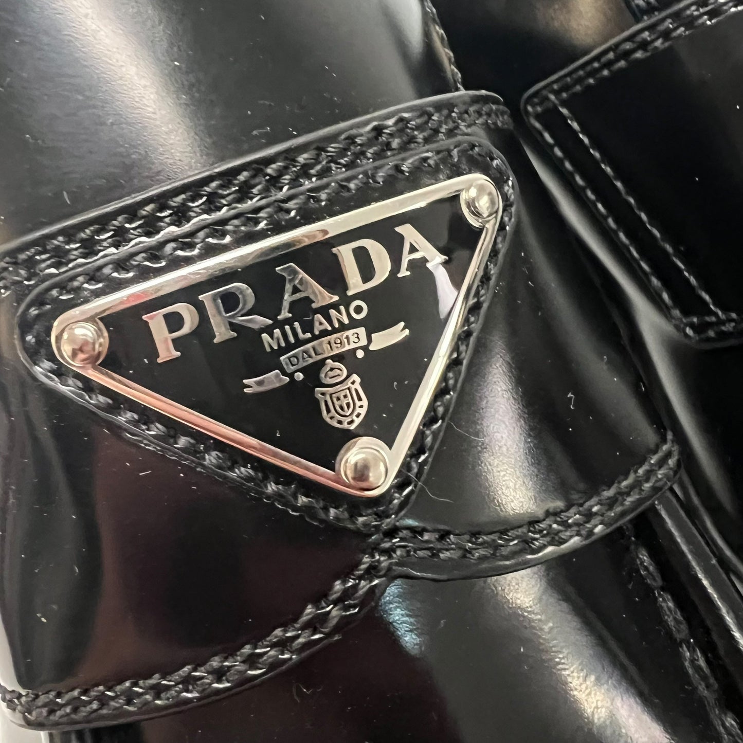 Shoes Luxury Designer By Prada In Black, Size: 6