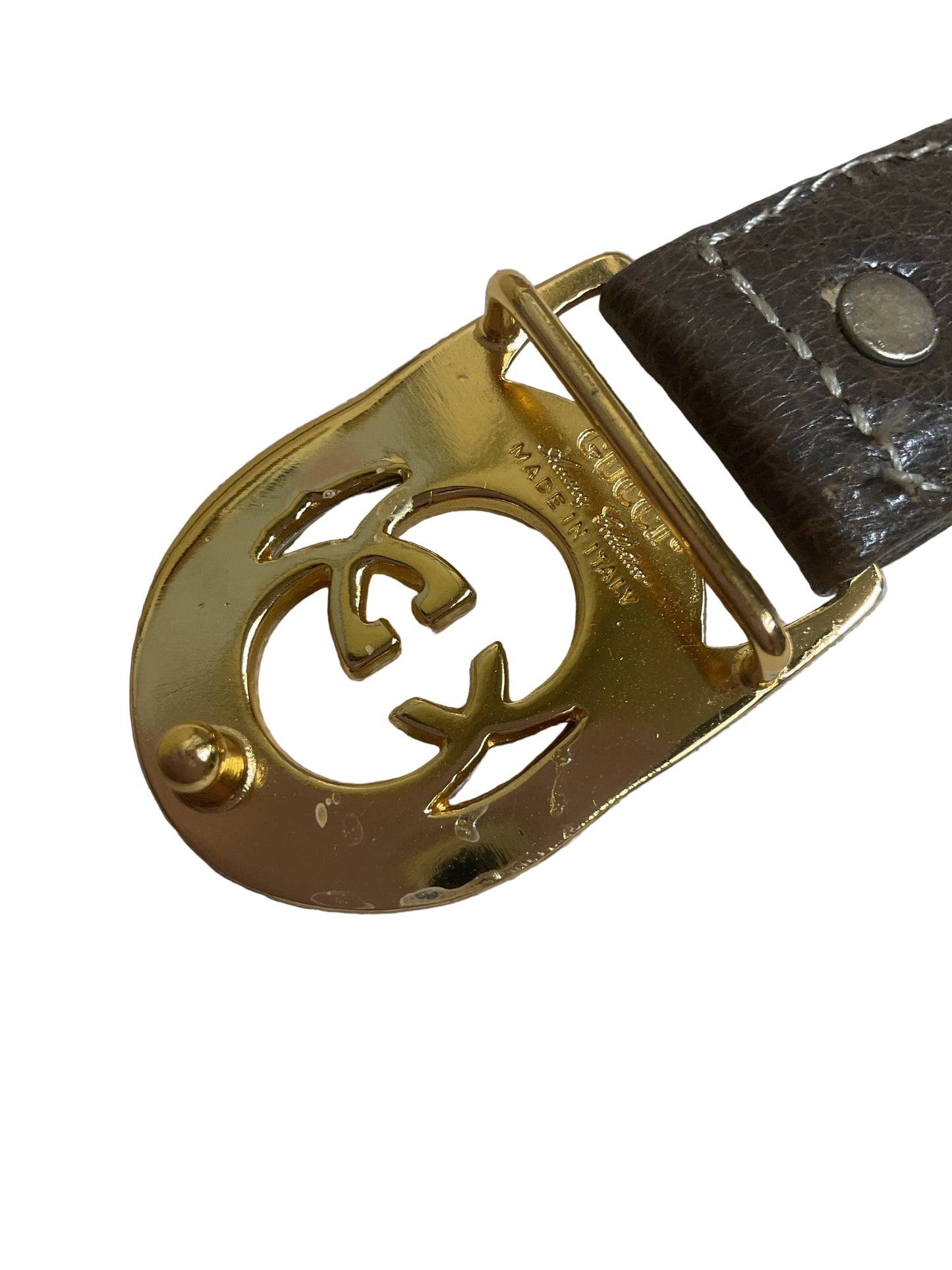 Belt Luxury Designer By Gucci In Brown & Gold