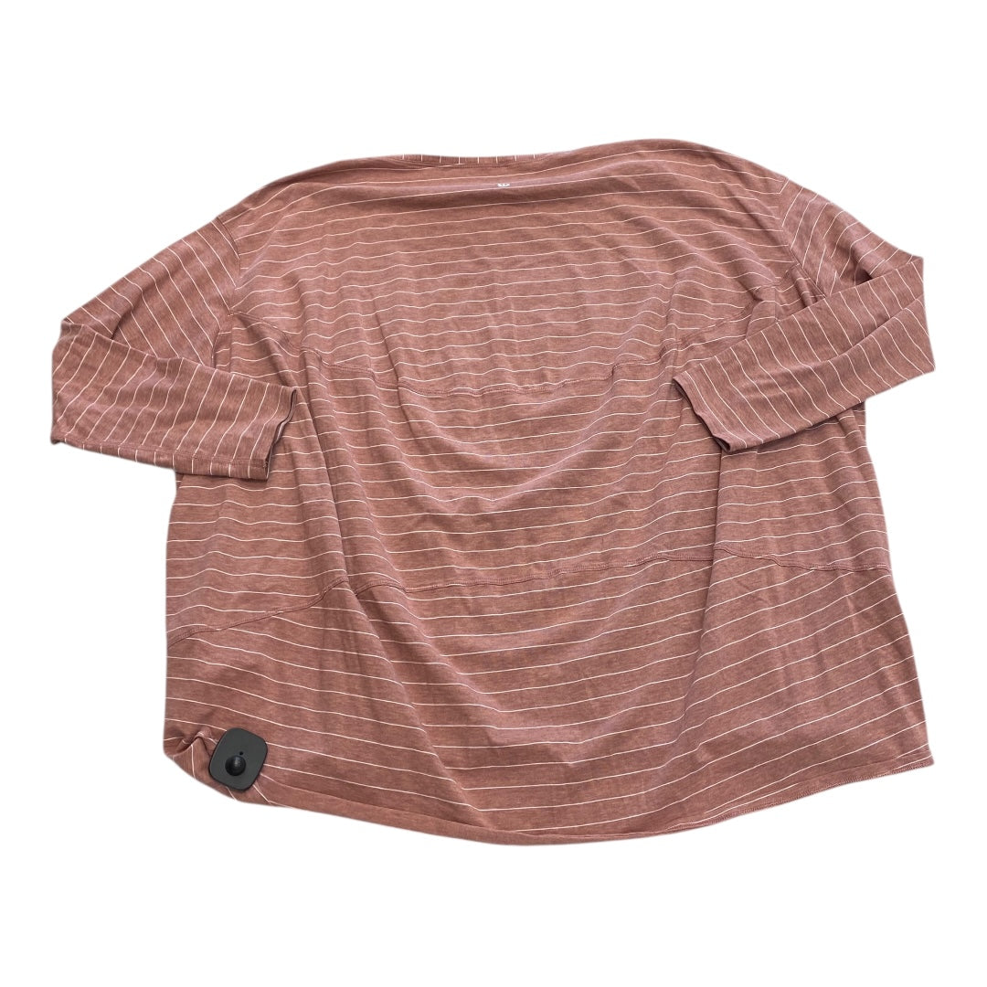 Athletic Top Ls Crewneck By Lululemon In Striped Pattern, Size:14