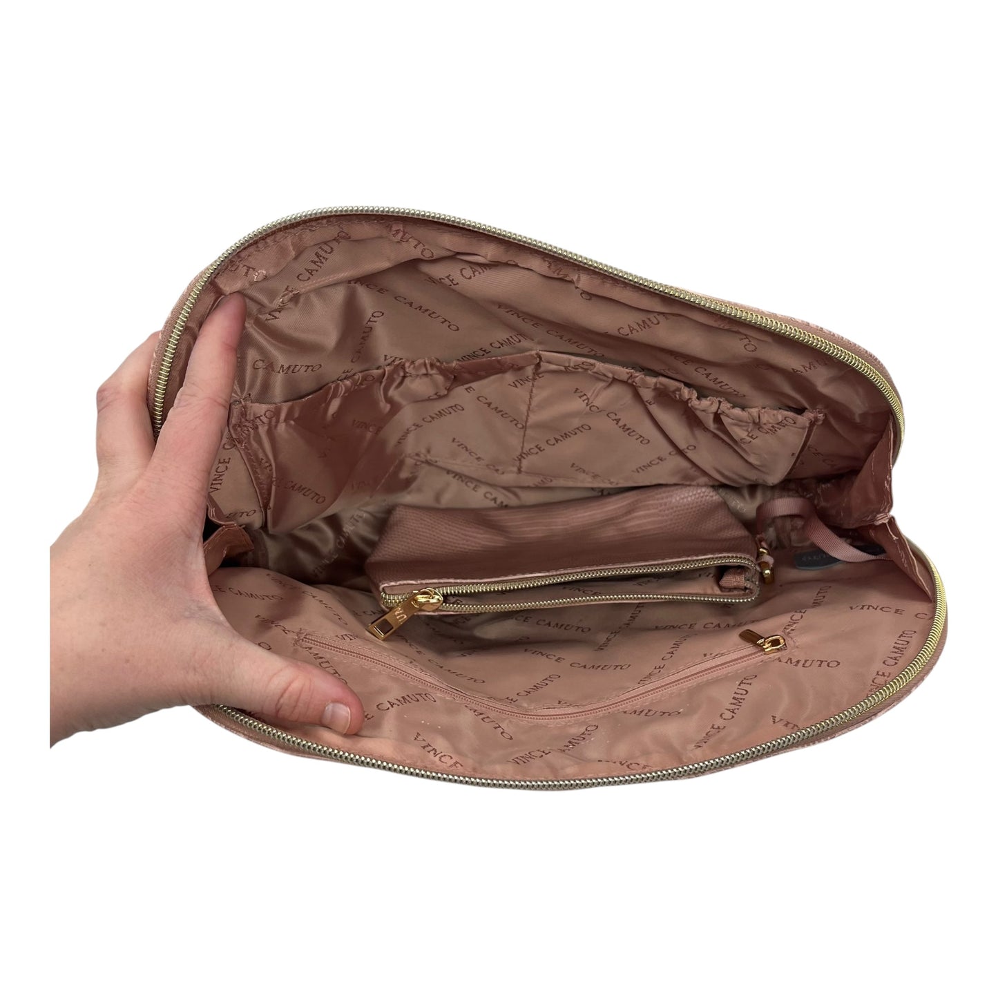 Makeup Bag By Vince Camuto In Pink, Size:Large