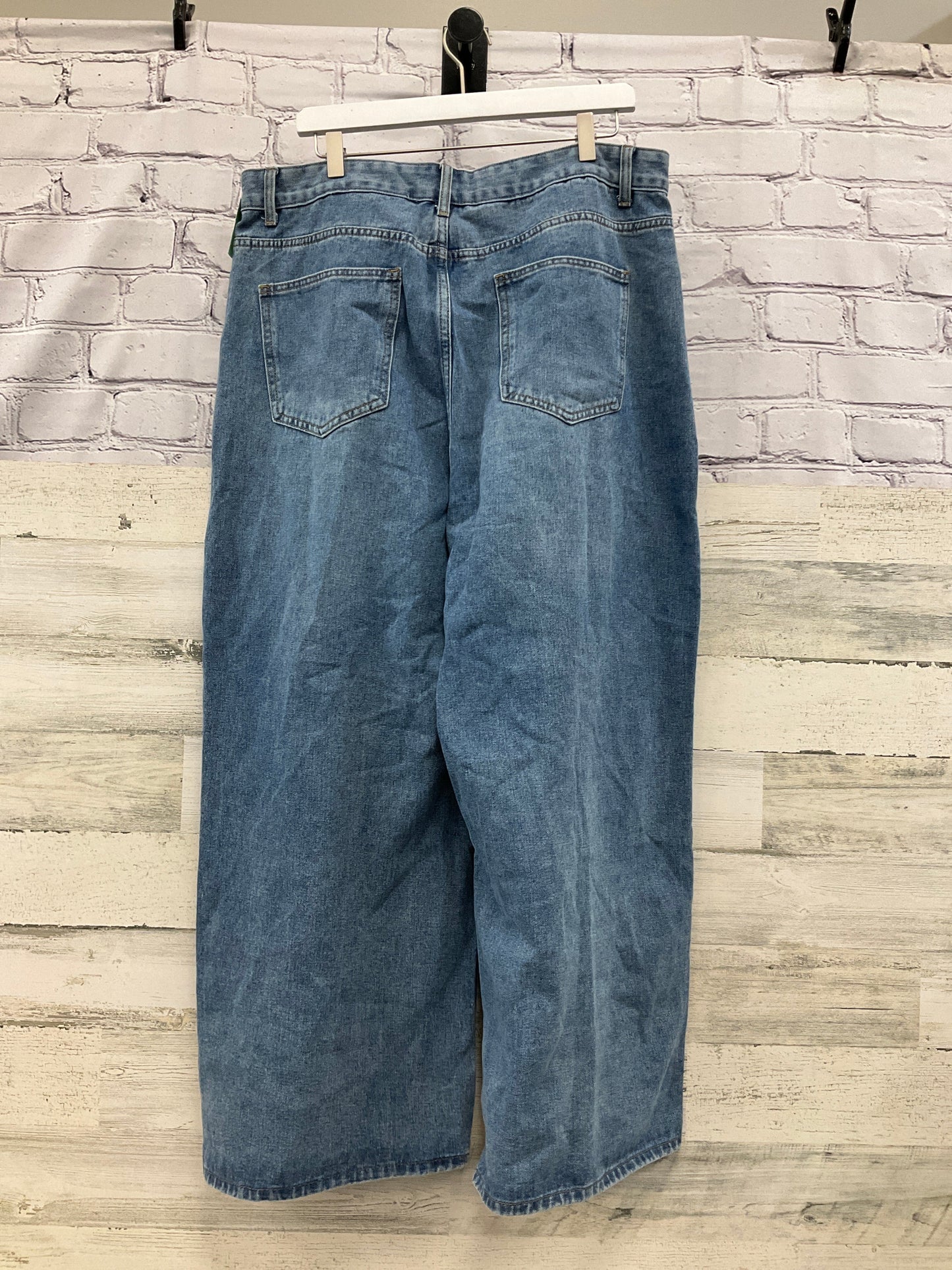 Jeans Wide Leg By Clothes Mentor In Blue Denim, Size:1X