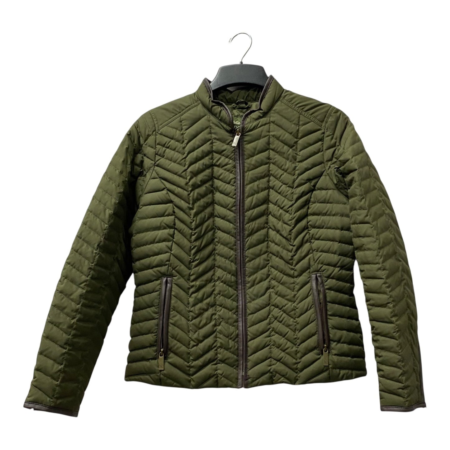 Jacket Puffer & Quilted By Eddie Bauer In Green, Size:M