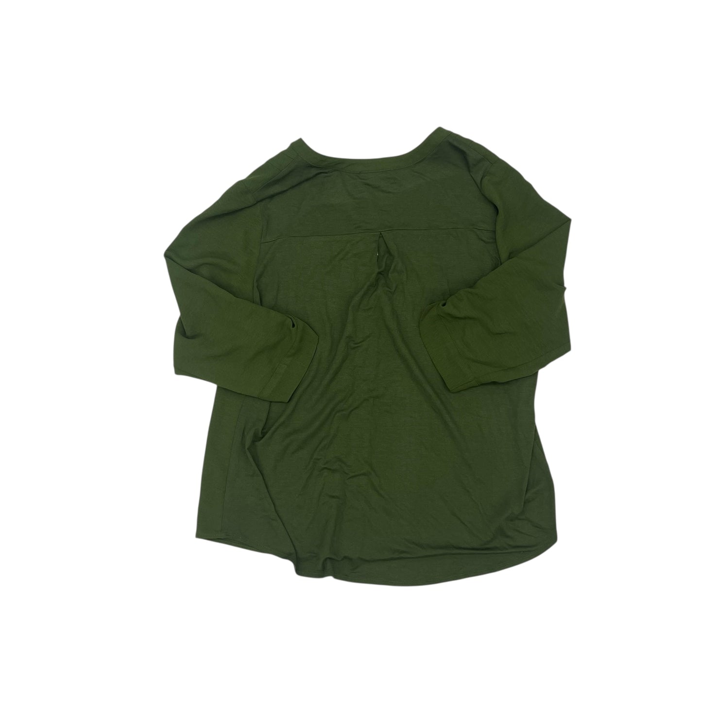 Blouse 3/4 Sleeve By Fortune & Ivy In Green, Size:Xl