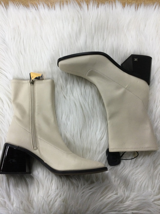 Boots Ankle Heels By Sam Edelman In Cream, Size:8