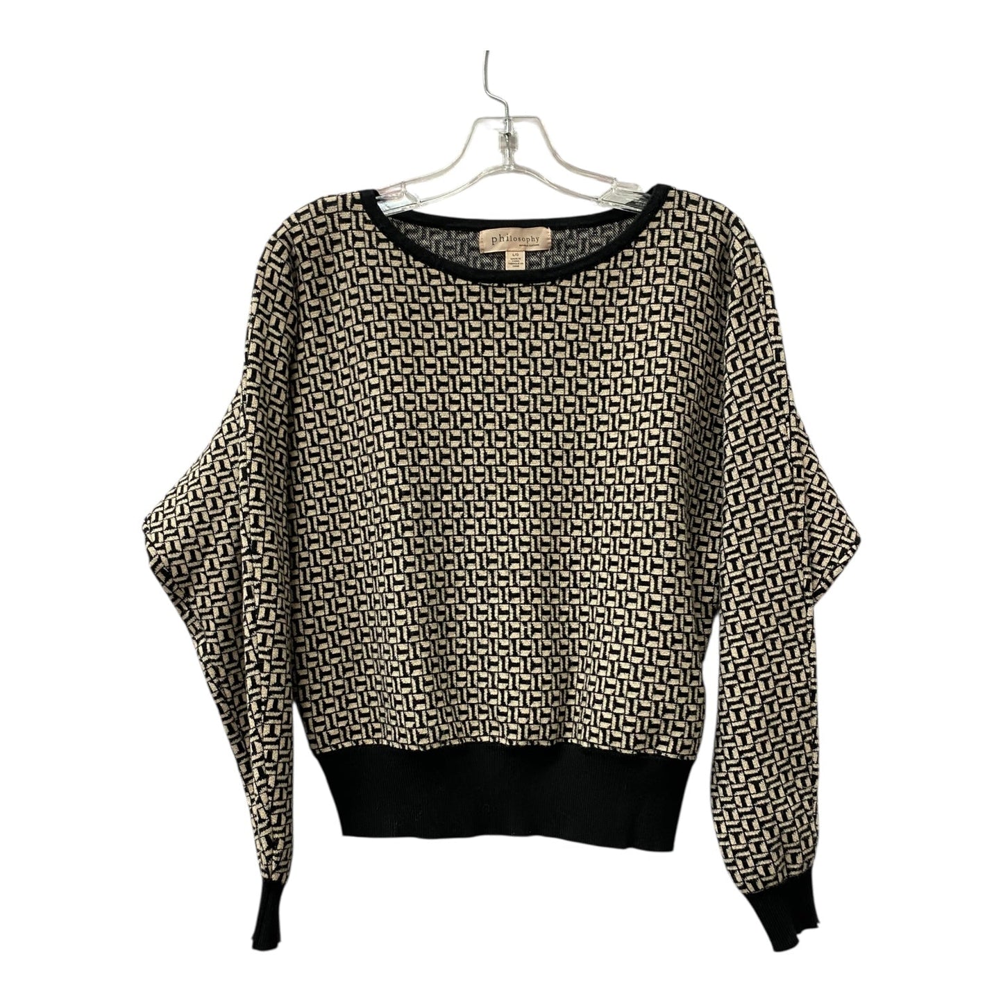 Sweater By Philosophy In Black, Size:L