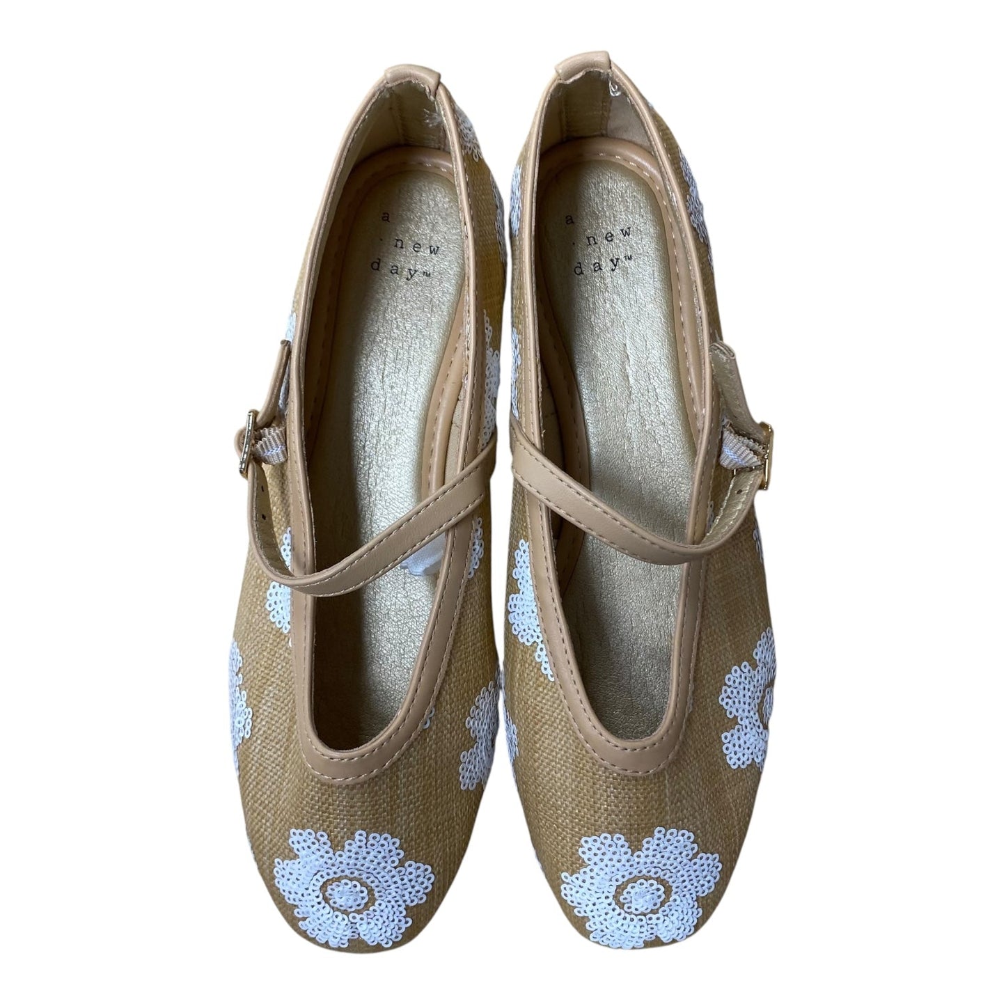 Shoes Flats By A New Day In Tan & White, Size:6