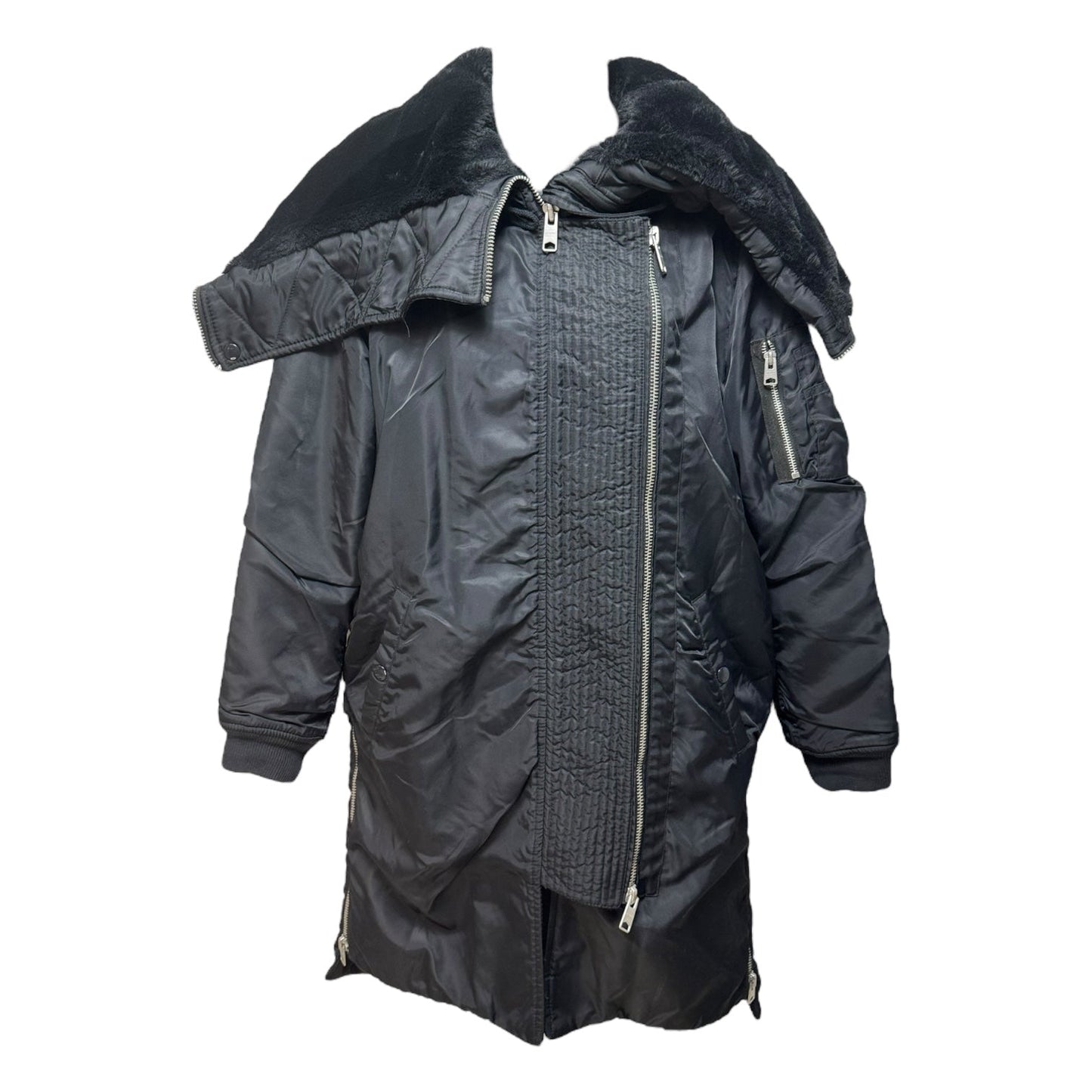 Oren Shell Parka Coat Designer By All Saints In Black, Size: S