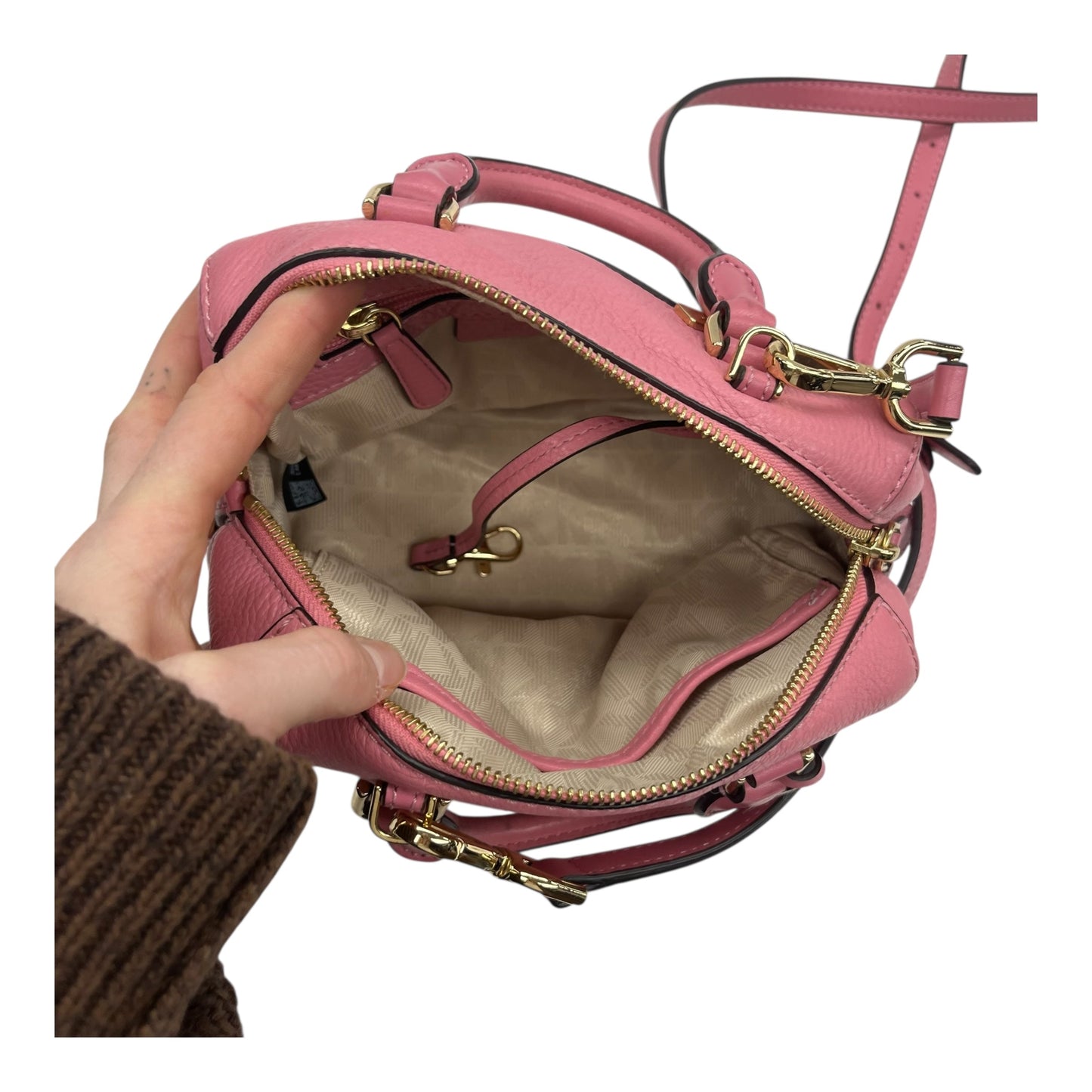 Crossbody Designer By Michael Kors In Pink, Size:Small