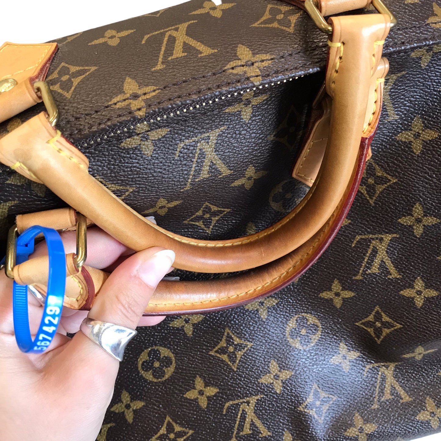 Handbag Luxury Designer By Louis Vuitton In Brown, Size:Large