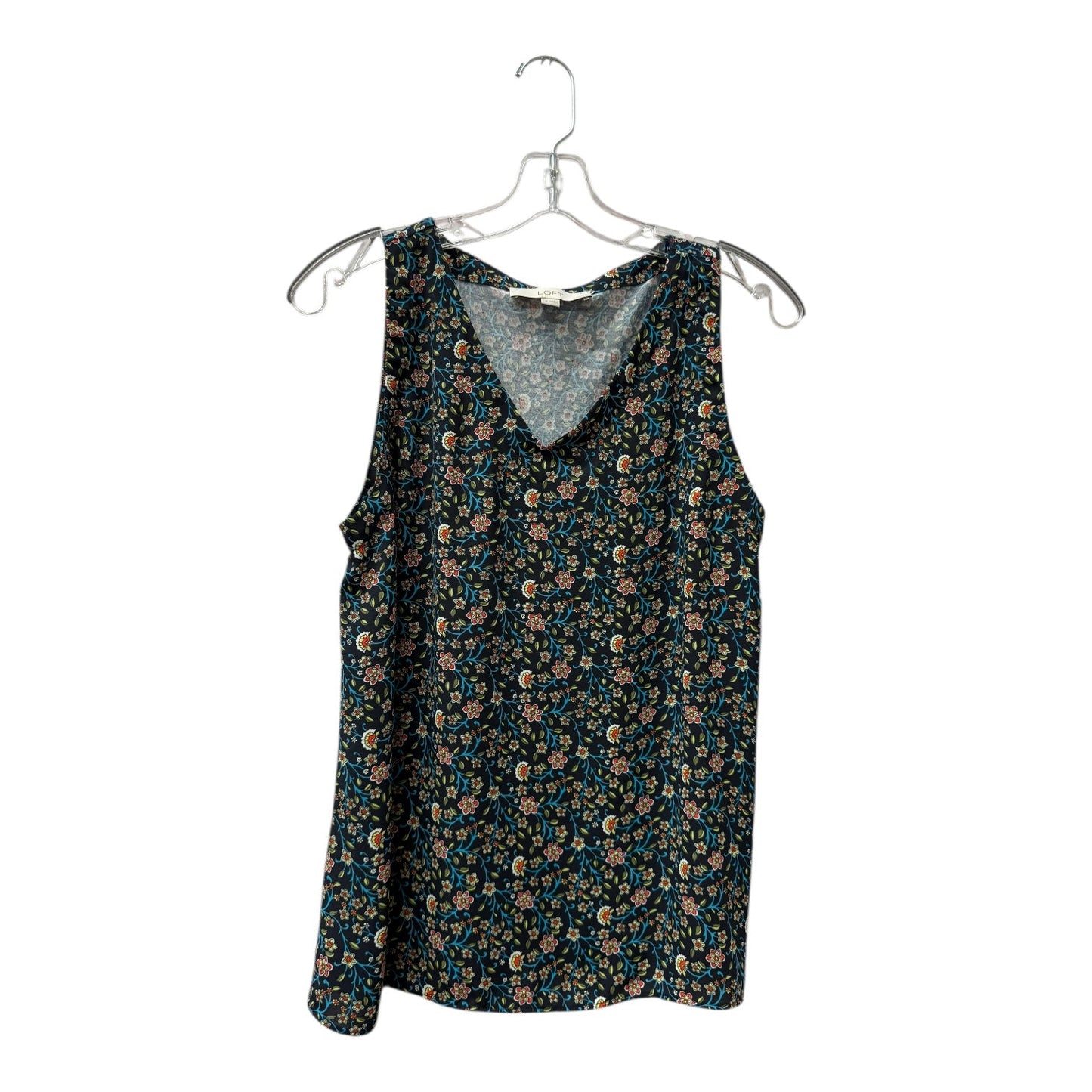 Top Sleeveless By Loft In Black & Blue, Size:Mp