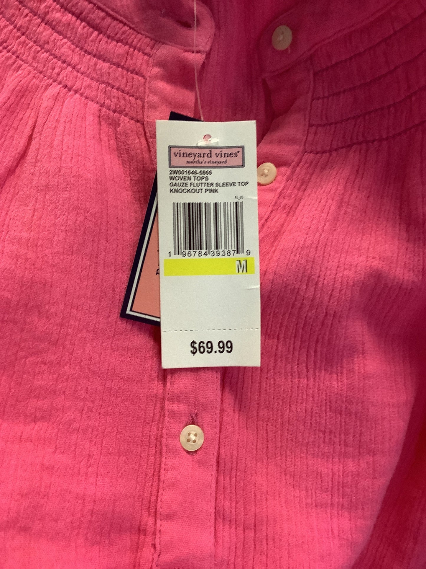 Top Short Sleeve By Vineyard Vines In Pink, Size: M