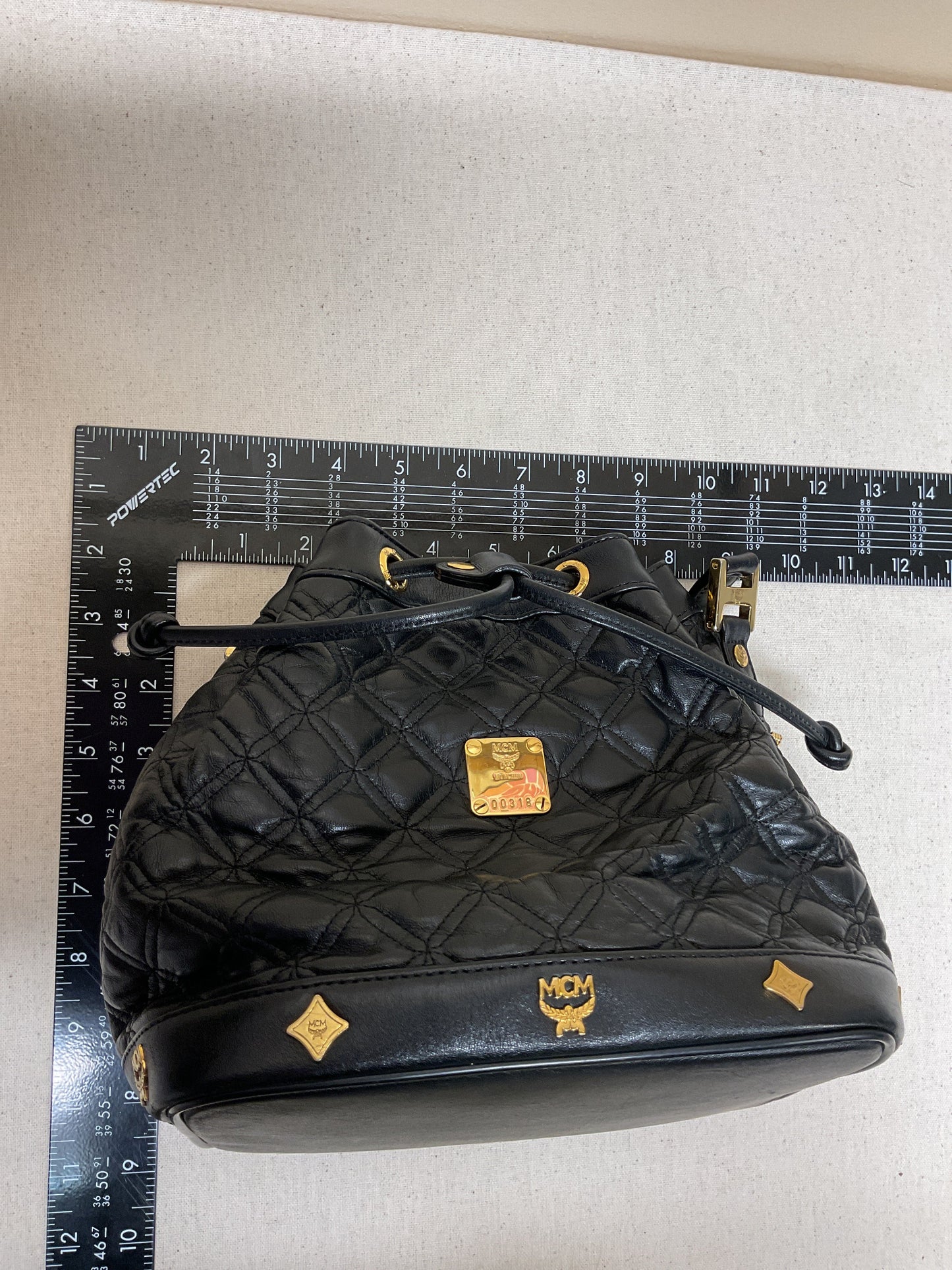 Handbag Luxury Designer By Mcm In Black, Size:Small