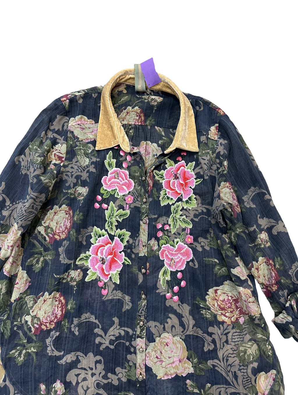 Blouse Long Sleeve By Aratta Silent Journey Size: L