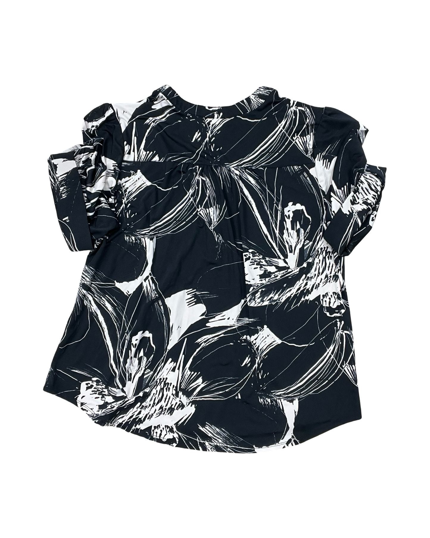 Top 3/4 Sleeve By Cocomo In Black & Tan, Size:2X