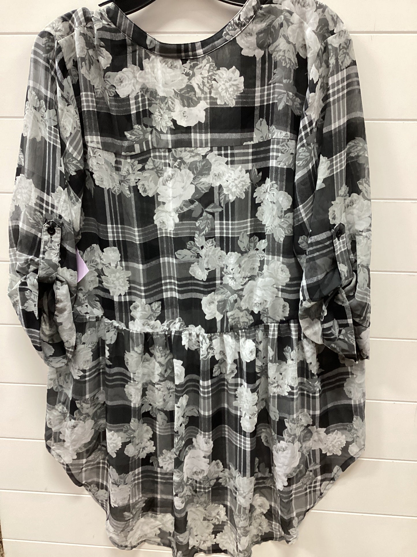 Blouse Ls By Torrid In Grey, Size:1X