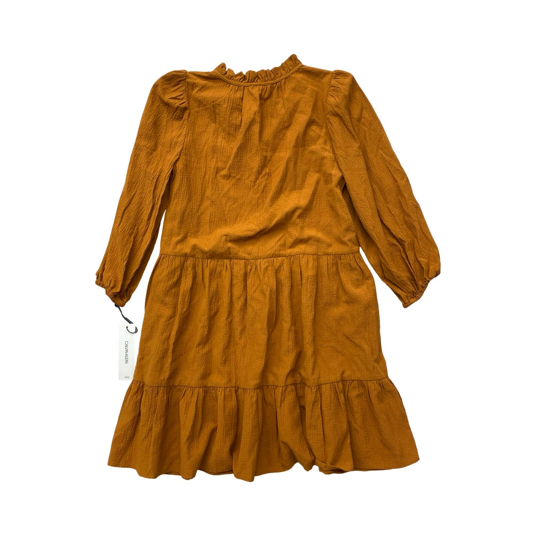 Dress Casual Maxi By Calvin Klein In Orange, Size:10