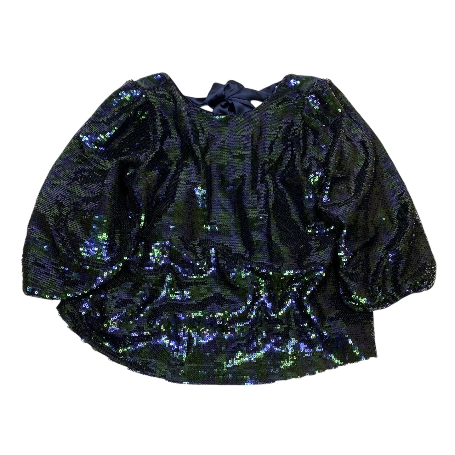 Blouse 3/4 Sleeve By Crown And Ivy In Blue & Green, Size:Xl