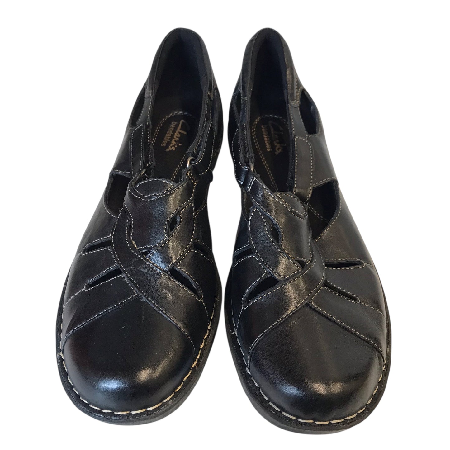 Shoes Flats By Clarks In Black, Size:9.5