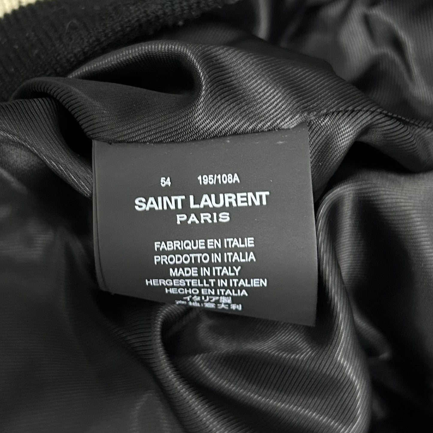 Jacket Luxury Designer By Yves Saint Laurent In Black & White, Size: L