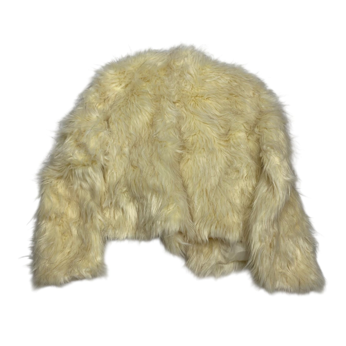 Jacket Faux Fur & Sherpa By Fashion Nova In Cream, Size:M