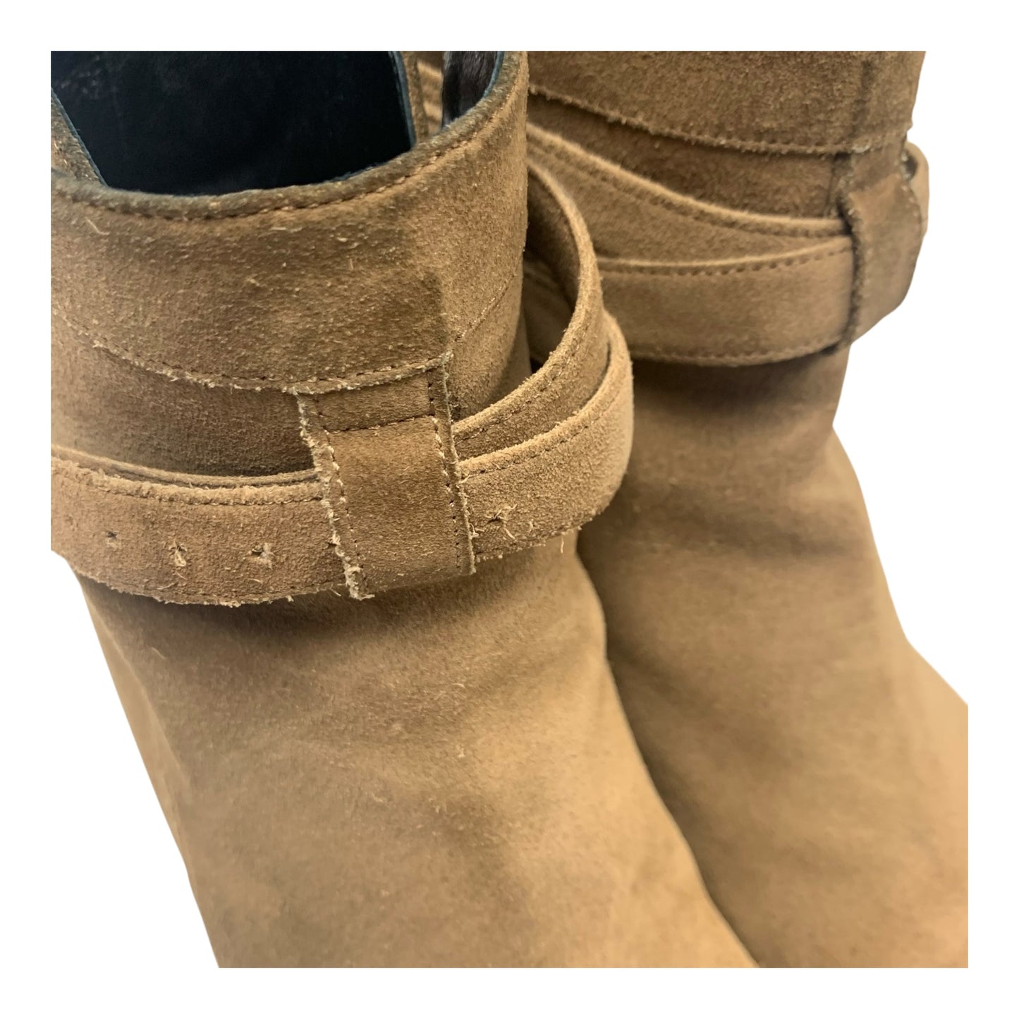 Boots Luxury Designer By Yves Saint Laurent In Tan, Size: 10