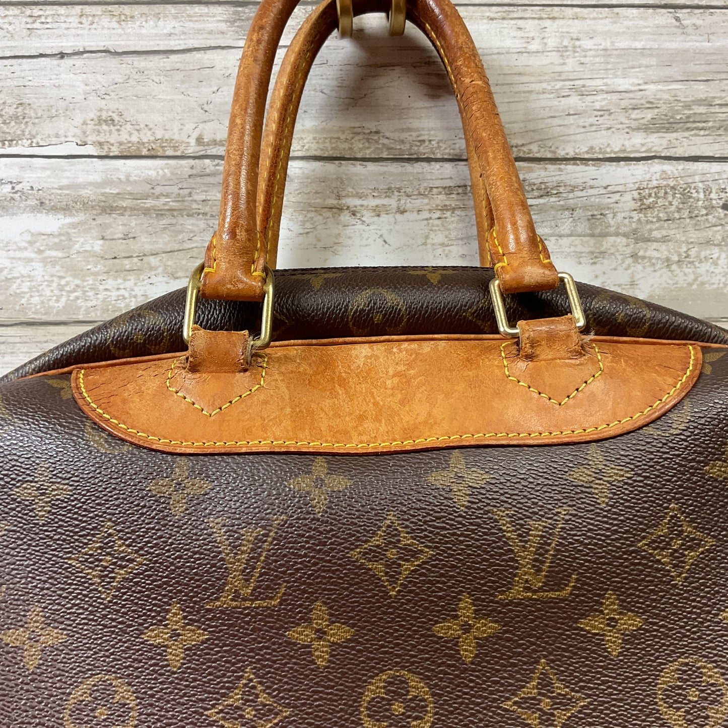 Handbag Luxury Designer By Louis Vuitton In Brown, Size:Medium